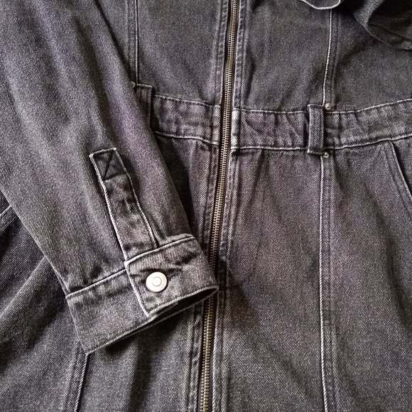 Zara denim full zip long sleeve mini dress NWOT - Picture 4 of 9